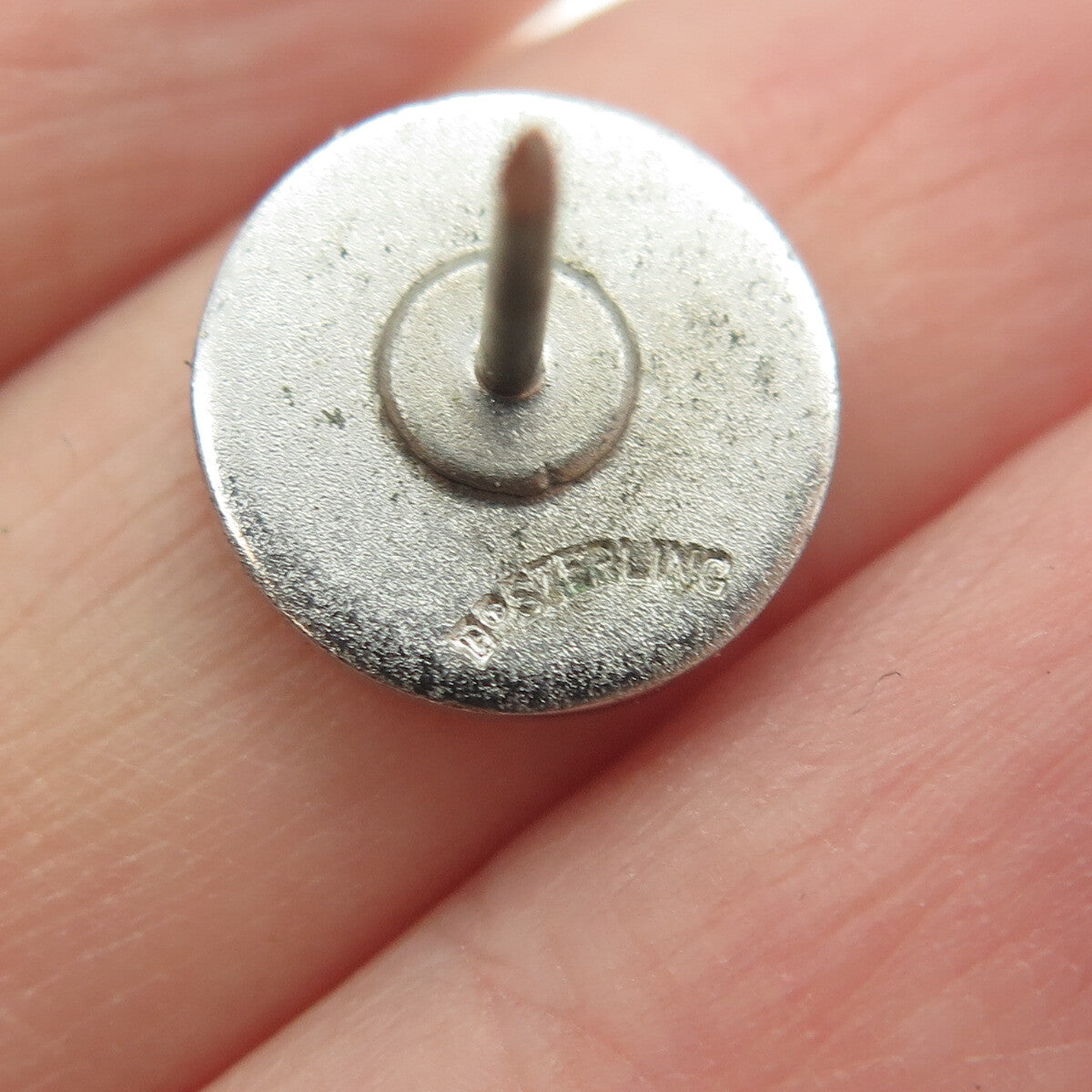925 Sterling Silver Vintage Libra Zodiac Sign Round Lapel Pin