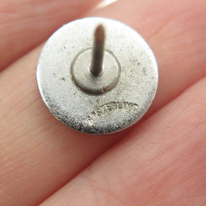 925 Sterling Silver Vintage Libra Zodiac Sign Round Lapel Pin