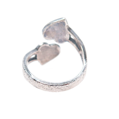 Pacific Jewelry Old Pawn Sterling Turquoise Inlay Heart Adjustable Ring Size 6