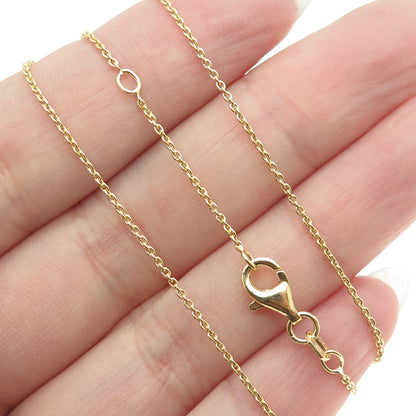 925 Sterling Silver Gold Plated Italy Cable Chain Necklace 16-17"
