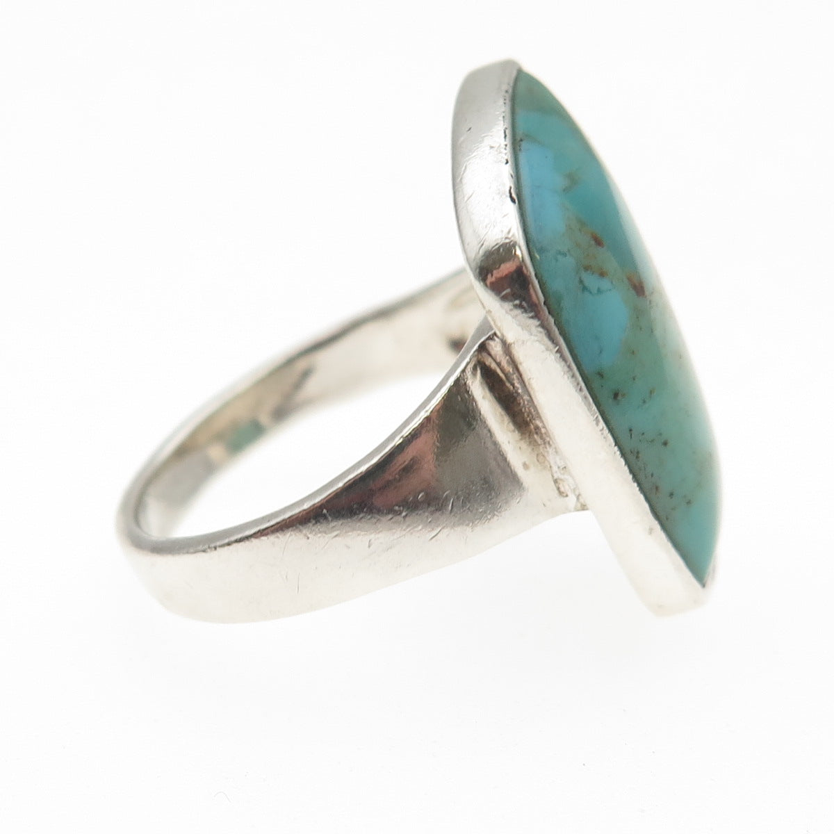 Barse Sterling Silver Vintage Real Lone Mountain Turquoise Modernist Ring Size 9
