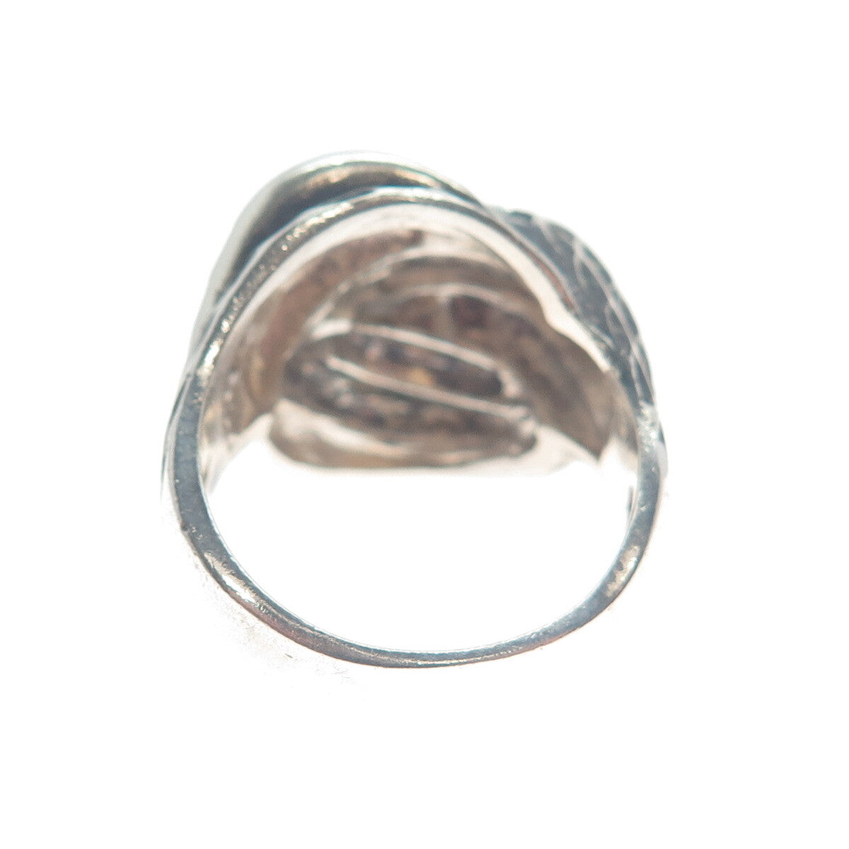 CHAPAL ZENRAY Sterling Silver Vintage Diamond-Cut Twisted Oxidized Ring Size 8.5