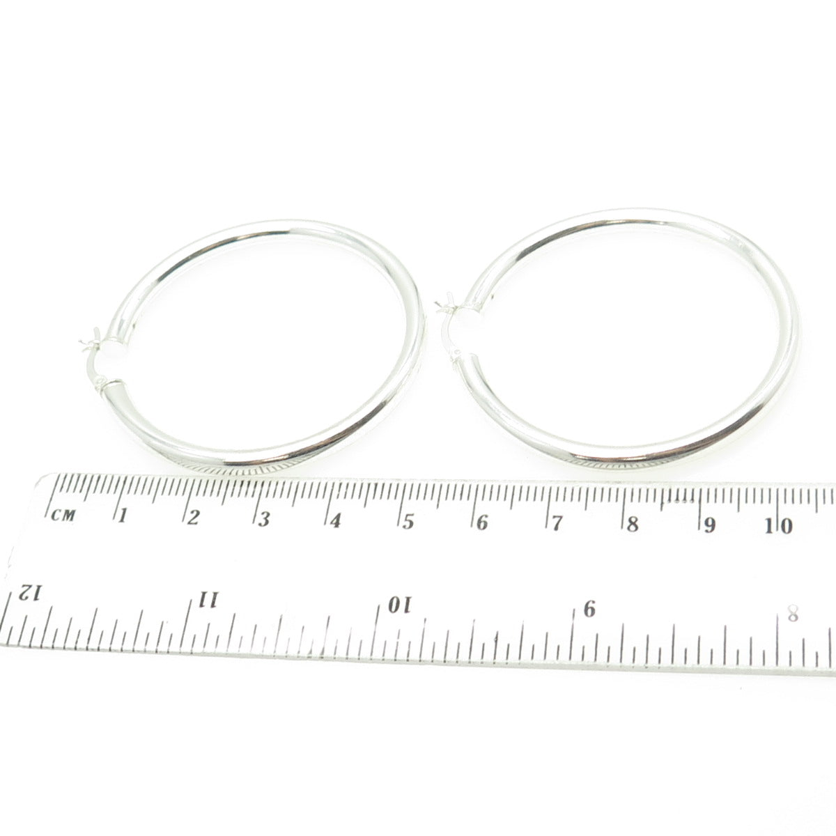 HAN 925 Sterling Silver Smooth Hoop Earrings