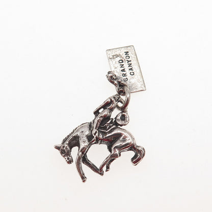 Bell Trading Post Sterling Silver Vintage Headless Horseman Mini Charm Pendant