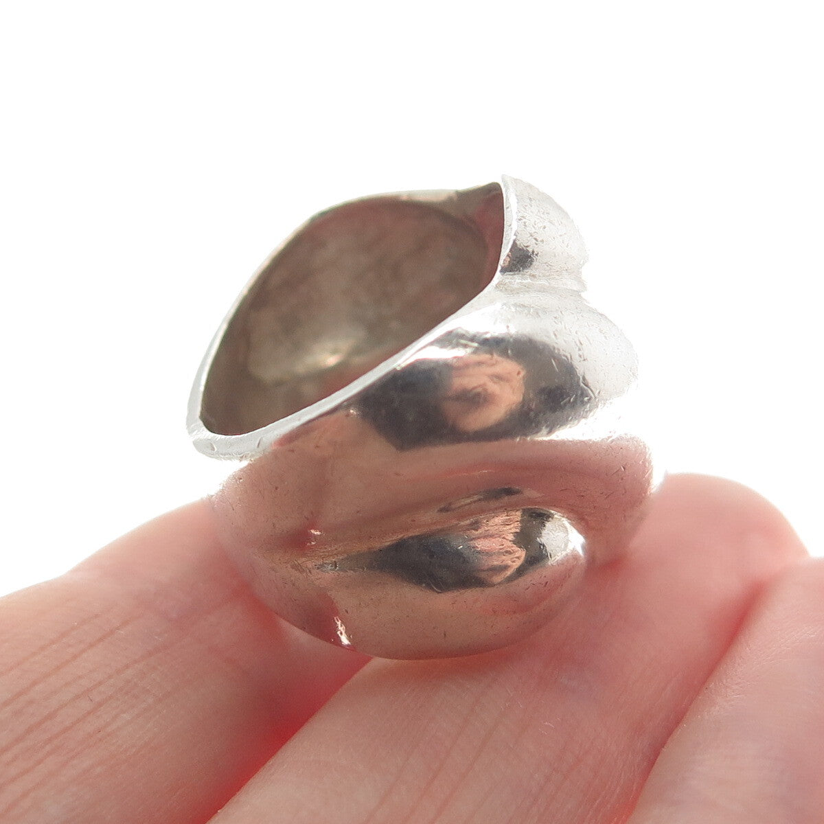 ESPO JOSEPH ESPOSITO 925 Sterling Silver Vintage Ribbed Wide Ring Size 5