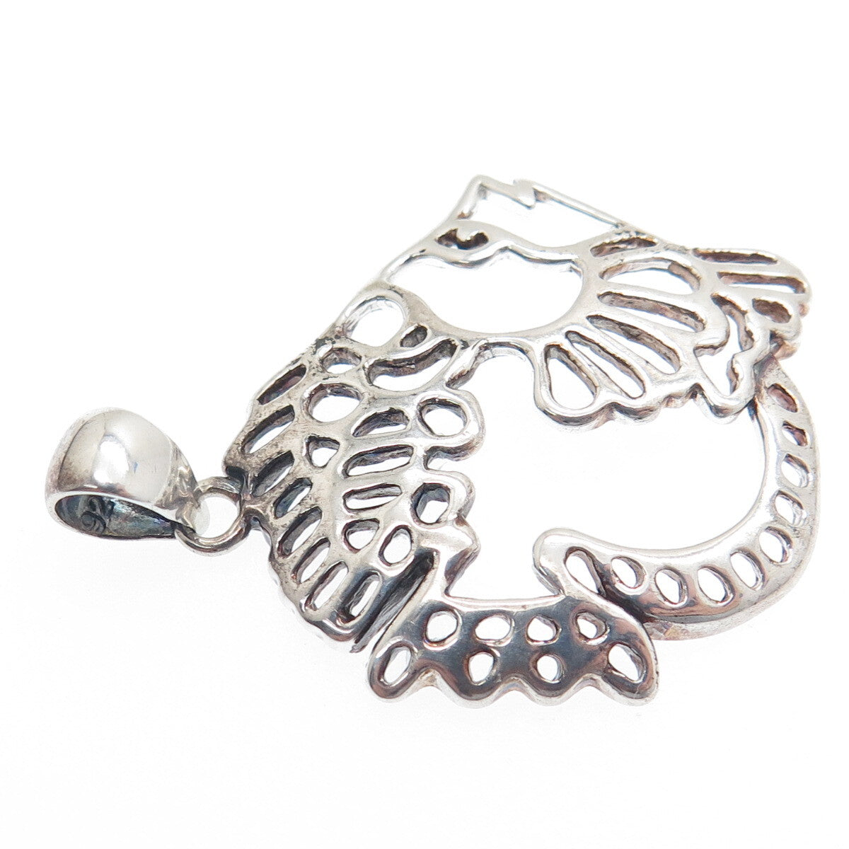925 Sterling Silver Vintage Fish Charm Pendant