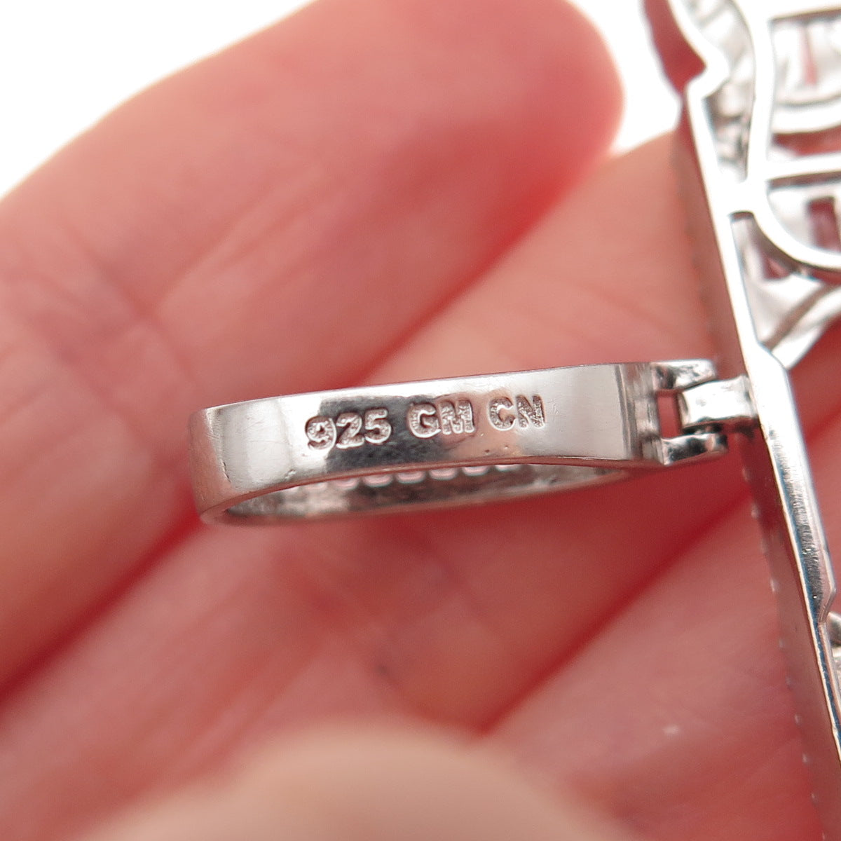 925 Sterling Silver Emerald & Round-Cut C Z BLM Black Lives Matter Pendant