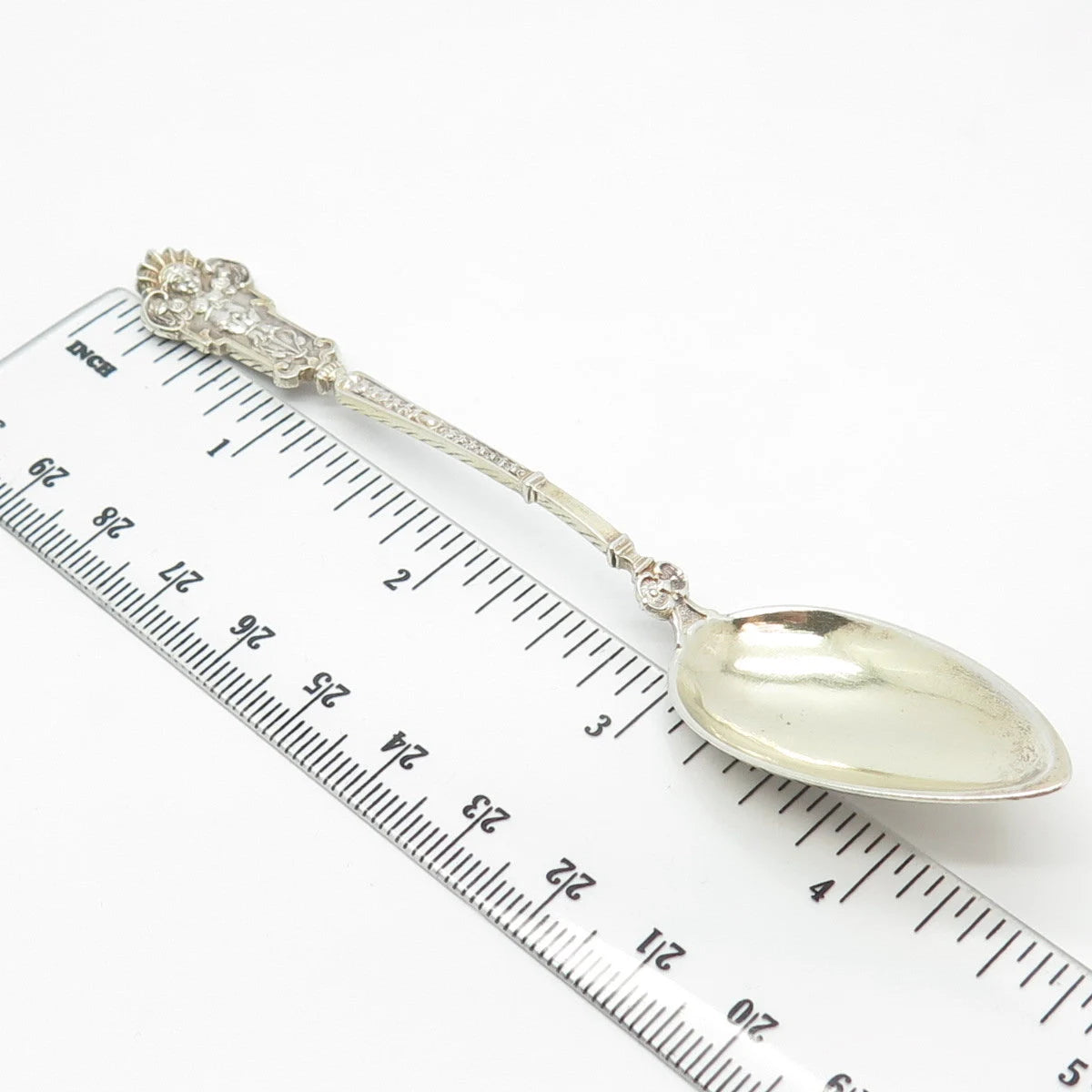 800 Silver Antique Demitasse Tribal God Spoon