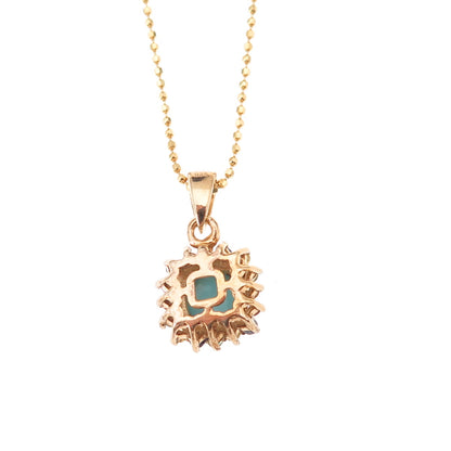 D'Joy 925 Sterling Gold Plated Real Turquoise Multi-Color Sapphire Necklace 18"
