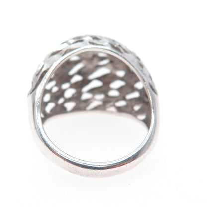VARGAS 925 Sterling Silver Antique Art Deco Oxidized Dome Ring Size 7