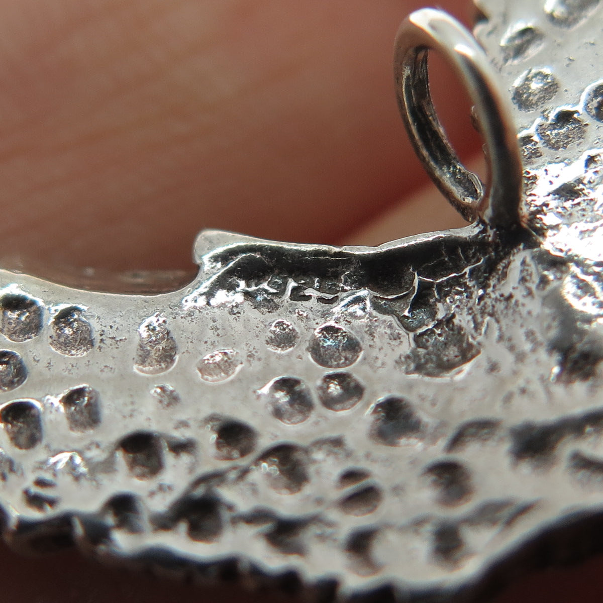 925 Sterling Silver Vintage American Eagle Oxidized Slide Charm Pendant