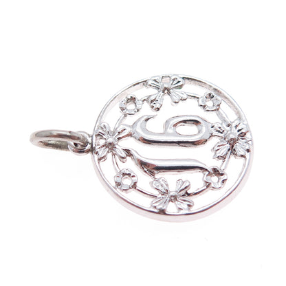 925 Sterling Silver Vintage Sweet 16 Flower Blossom Minimalist Charm Pendant