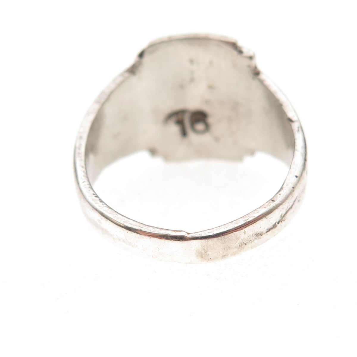 925 Sterling Silver Antique Art Deco Enamel Brahma Kumaris Ring Size 7.25
