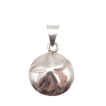 925 Sterling Silver Vintage Sand Dollar Charm Pendant