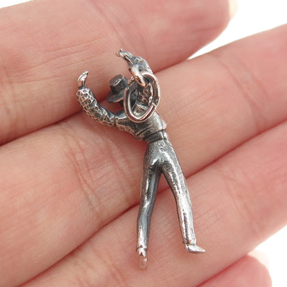 925 Sterling Silver Vintage Flamenco Dancer 3D Pendant