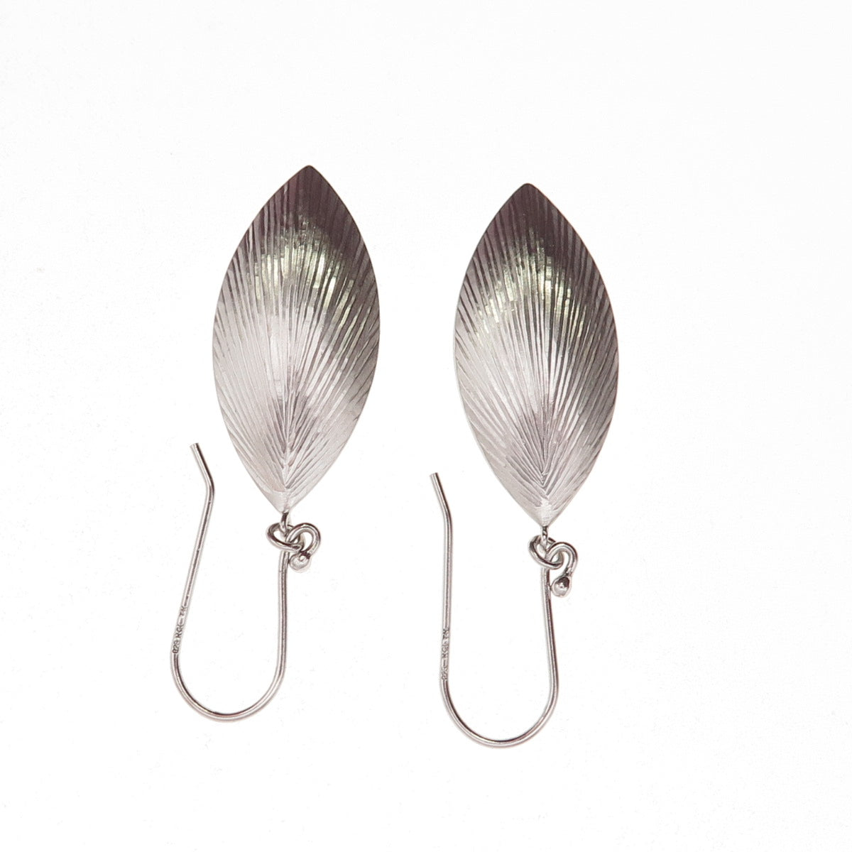 925 Sterling Silver Modernist Petal Dangle Earrings