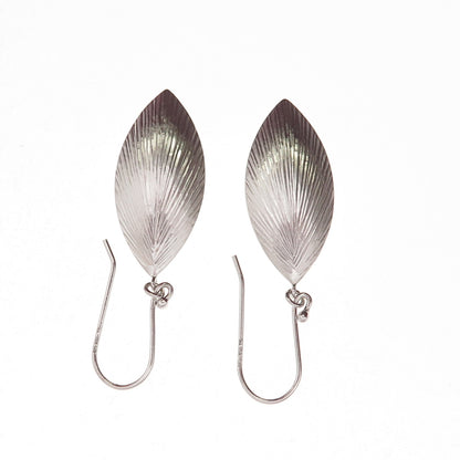 925 Sterling Silver Modernist Petal Dangle Earrings