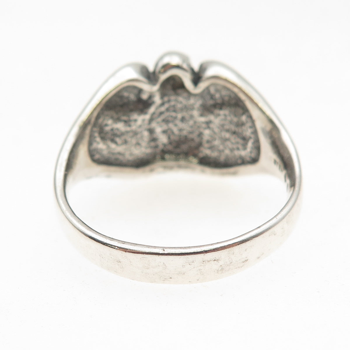 Silver Fox Old Pawn 925 Sterling Vintage Turquoise Inlay Eagle Ring Size 13