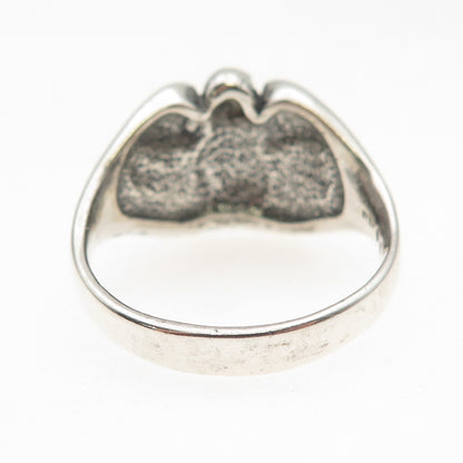 Silver Fox Old Pawn 925 Sterling Vintage Turquoise Inlay Eagle Ring Size 13