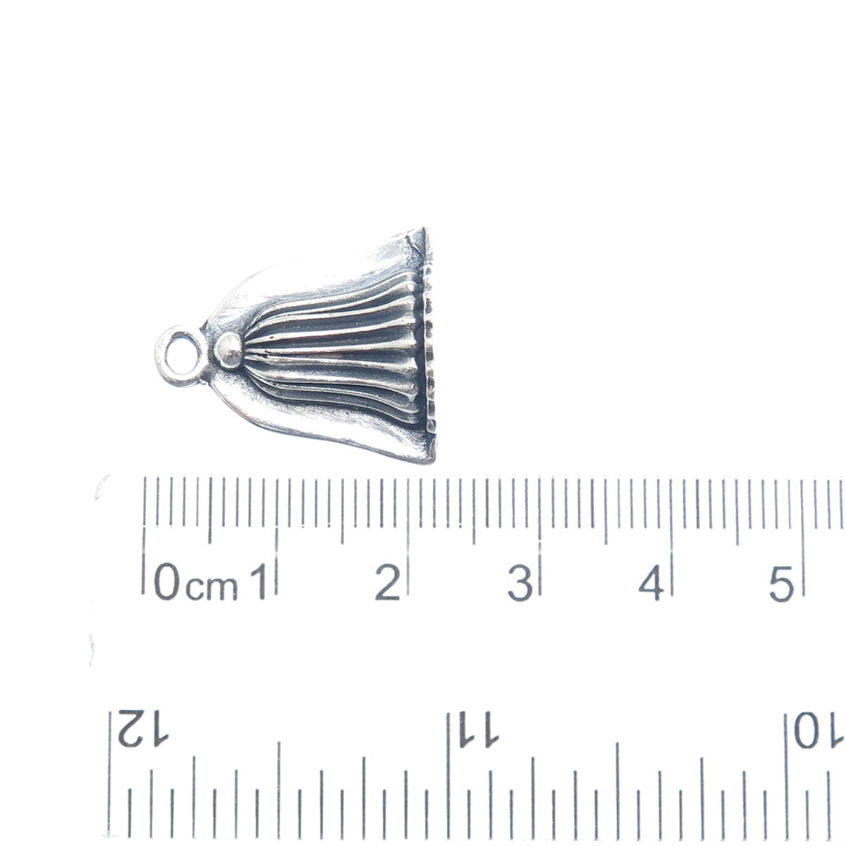 925 Sterling Silver Vintage Tassel Oxidized Minimalist Charm Pendant