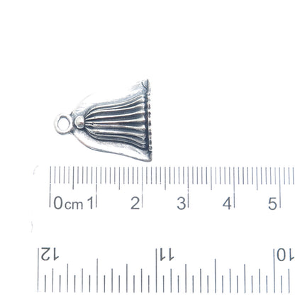 925 Sterling Silver Vintage Tassel Oxidized Minimalist Charm Pendant