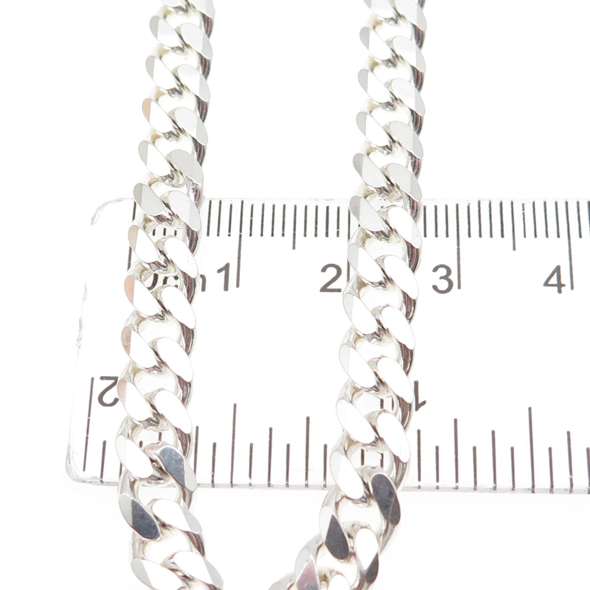 925 Sterling Silver Vintage Italy Curb Chain Necklace 22"