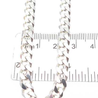 925 Sterling Silver Vintage Italy Curb Chain Necklace 22"