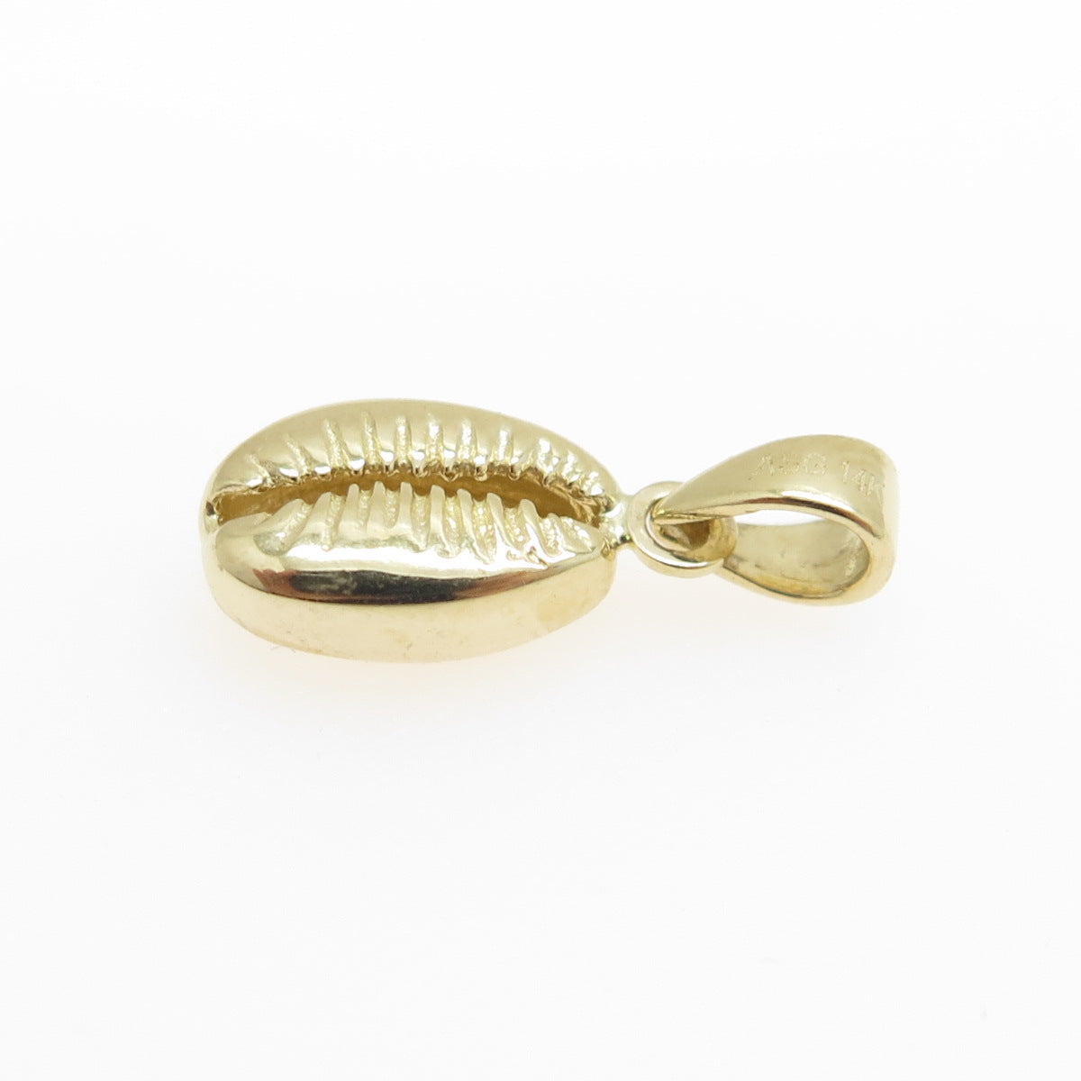 14K Yellow Gold Coffee Bean Minimalist Charm Pendant