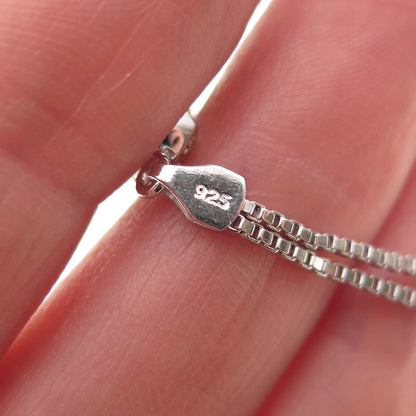 925 Sterling Silver Round-Cut C Z Evil's Eye Double Box Link Bracelet 7-8"