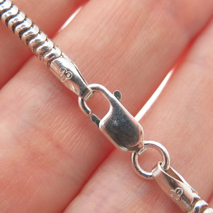 925 Sterling Silver Vintage Italy Snake Link Bracelet 7.25"