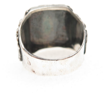 925 Sterling Silver Antique Art Nouveau Lady Oxidized Ring Size 8.75