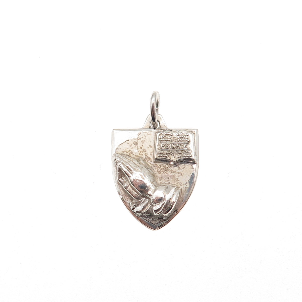 Hayward 925 Sterling Antique Art Deco Praying Hands Baptist Mini Charm Pendant
