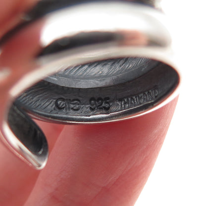 CID Clyde Duneier Sterling Silver Vintage Modernist Wrap Oxidized Ring Size 7.5