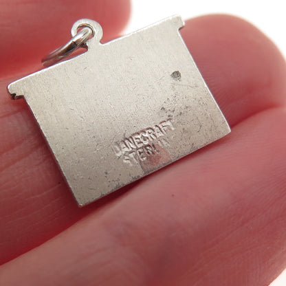 Danecraft Sterling Silver Antique Art Deco Enamel Fireplace Mini Charm Pendant