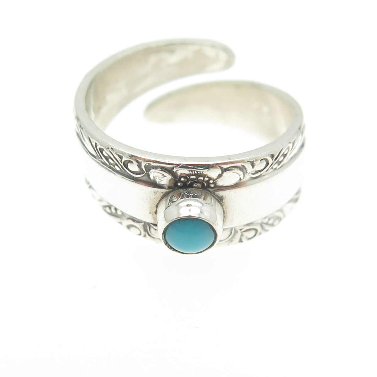 TOWLE Sterling Silver Antique '34 Turquoise Candlelight Adjustable Ring Size 4.5