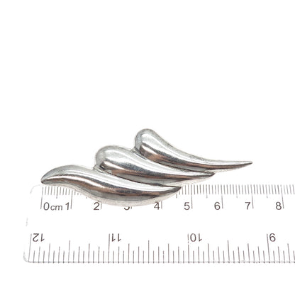 925 Sterling Silver Vintage Modernist Puffy Pin Brooch