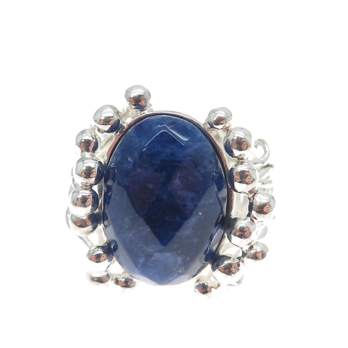 RIDER 950 Silver Vintage Real Sodalite Modernist Ring Size 6