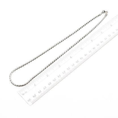 925 Sterling Silver Vintage Round Box Chain Necklace 18"