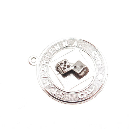 925 Sterling Silver Vintage Saint Martin Lucky Dices Charm Pendant