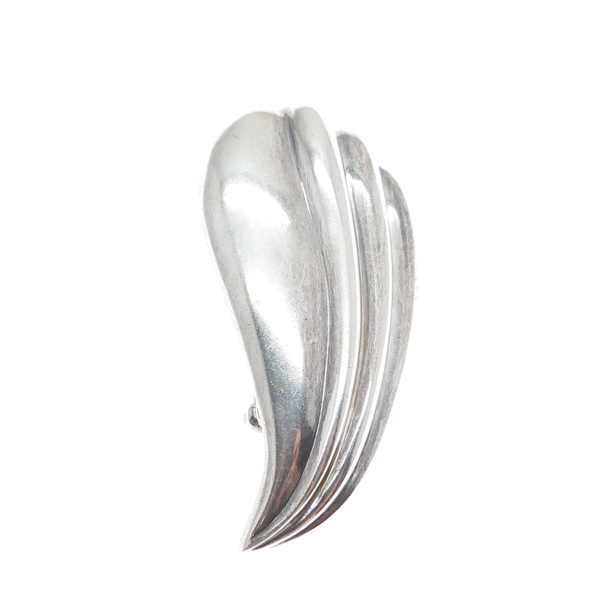 KRYPELL 925 Sterling Silver Vintage Modernist Petal Pin Brooch