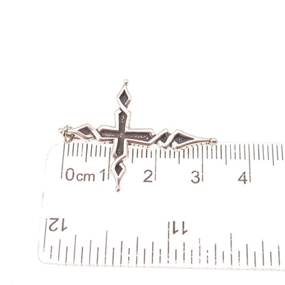 Sunwest 925 Sterling Silver Vintage Cross Oxidized Charm Pendant