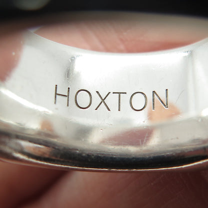 HOXTON 925 Sterling Silver London Enamel Logo Ring Size 10.25