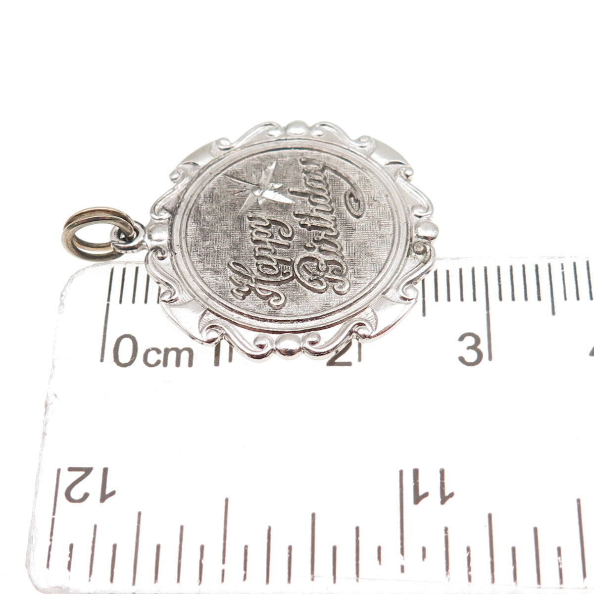 Griffith & Sons Co. 925 Sterling Silver Vintage Happy Birthday Charm Pendant