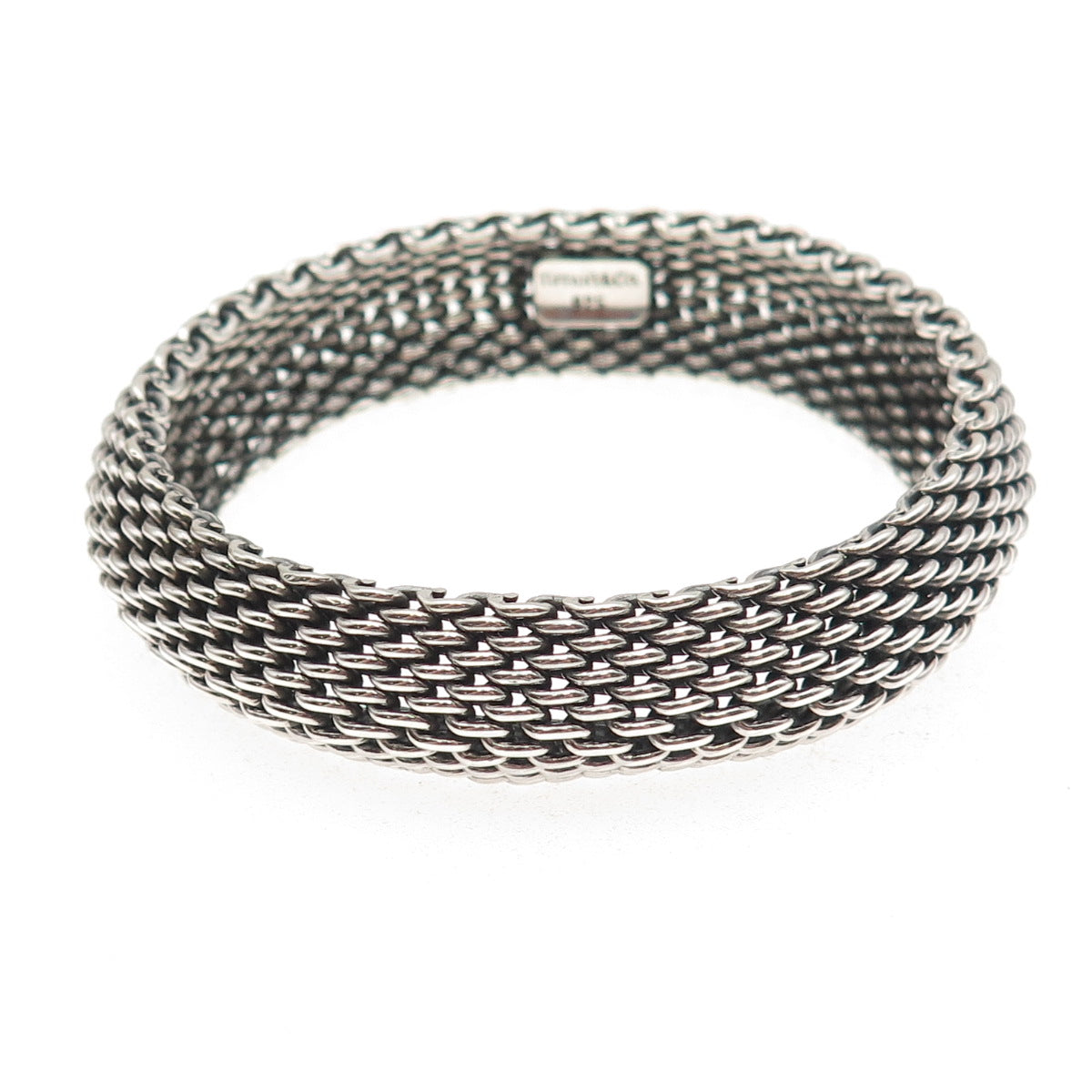 Tiffany & Co. Sterling Silver Vintage Somerset Mesh Heavy 55.9g Bracelet 7.5"