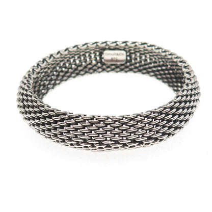 Tiffany & Co. Sterling Silver Vintage Somerset Mesh Heavy 55.9g Bracelet 7.5"
