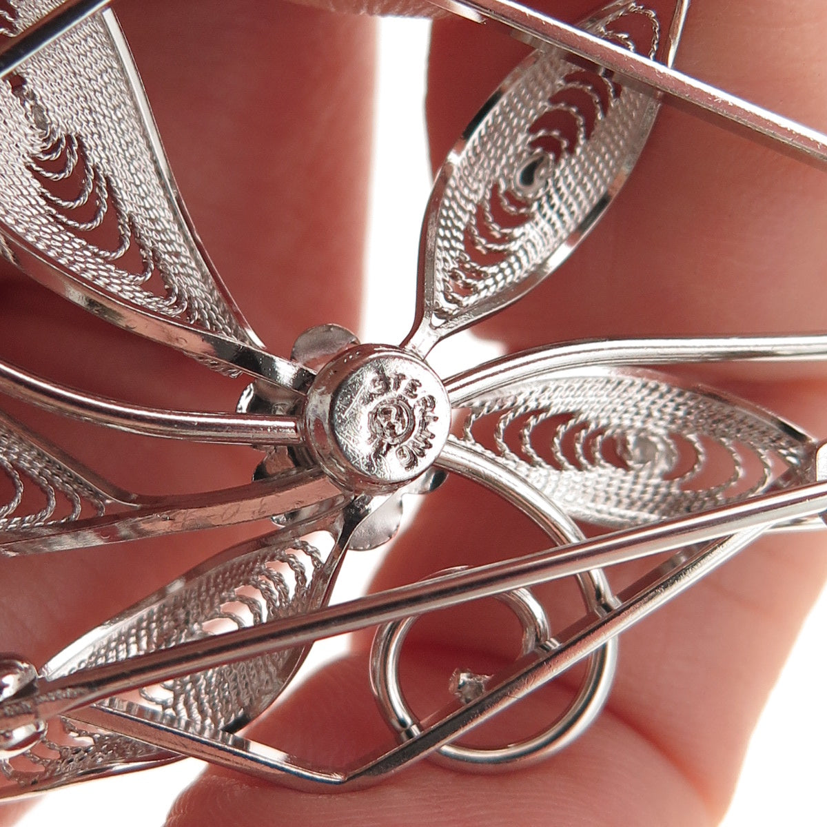 Curtis Curtman 925 Sterling Silver Vintage Floral Filigree Pin Brooch