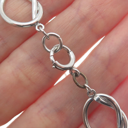 B. A. BALLOU & CO. Sterling Silver Antique Art Deco Love Knot Link Bracelet 6.5"