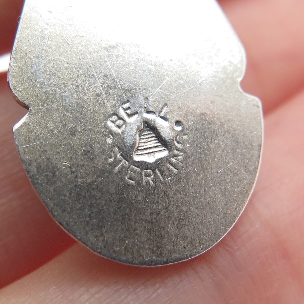 BELL TRADING POST Old Pawn 925 Sterling Vintage Lone Mountain Turquoise Pendant