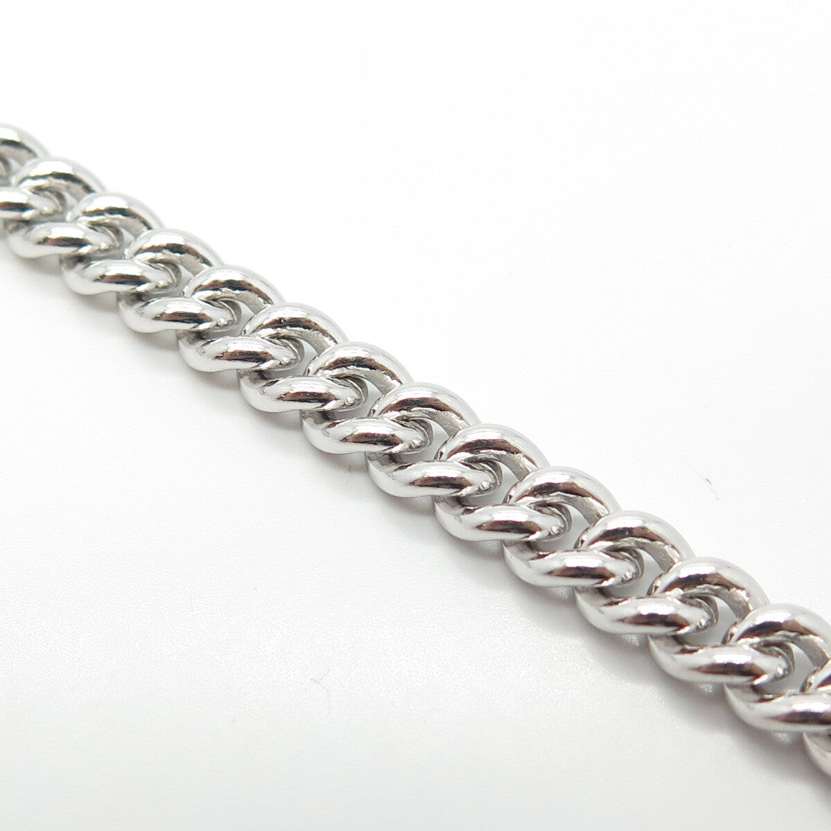 925 Sterling Silver With You Lockets Curb Link Bracelet 6.75"