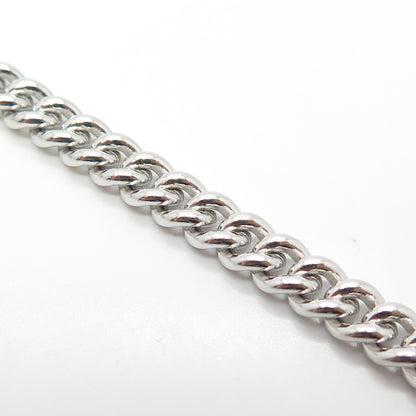 925 Sterling Silver With You Lockets Curb Link Bracelet 6.75"